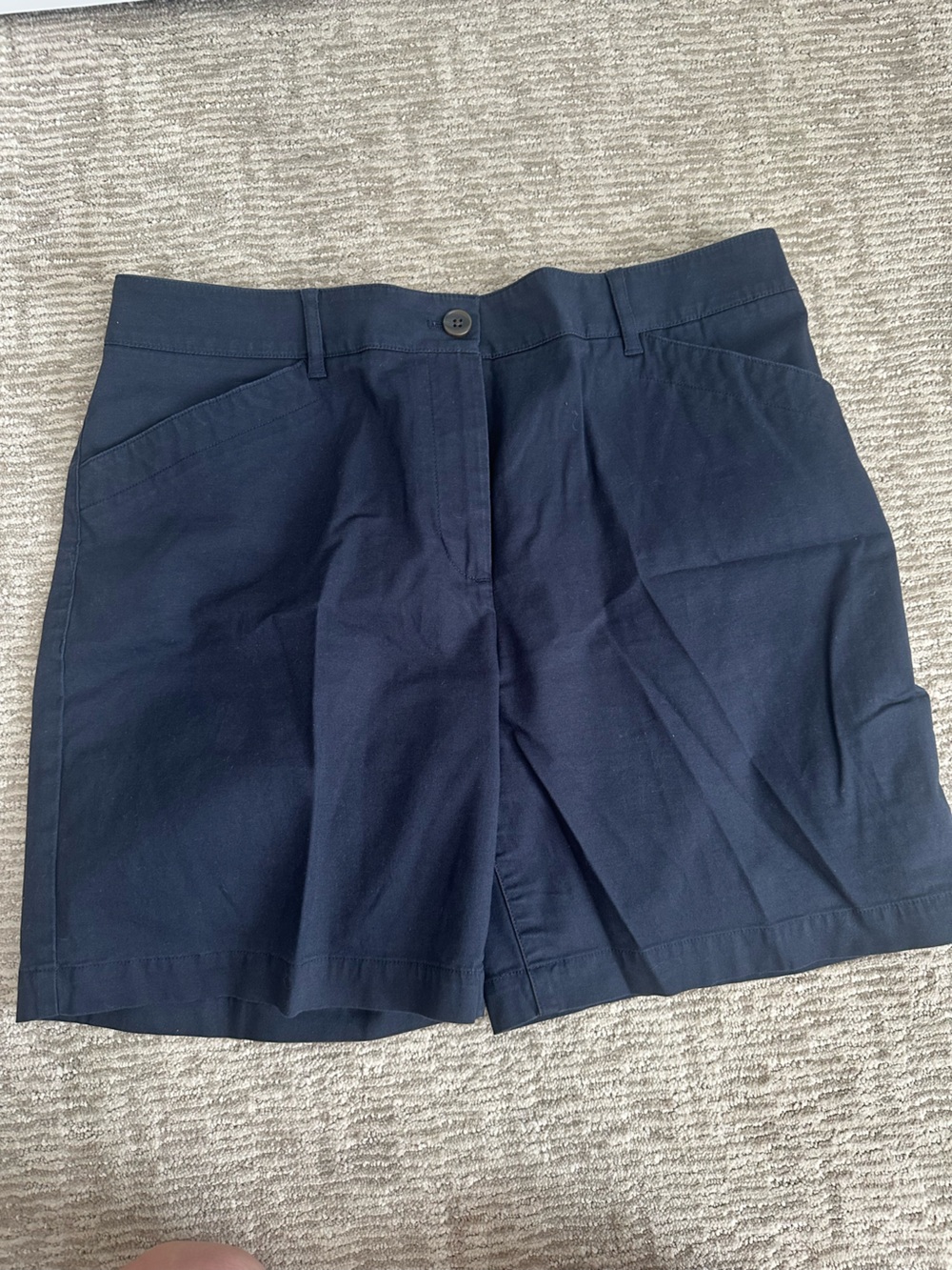 Talbots Navy Flat-Front Cotton Shorts